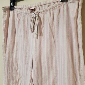 Victoria's Secret Light Pink Metallic Stripe Pajama Pants Drawstring